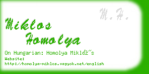 miklos homolya business card